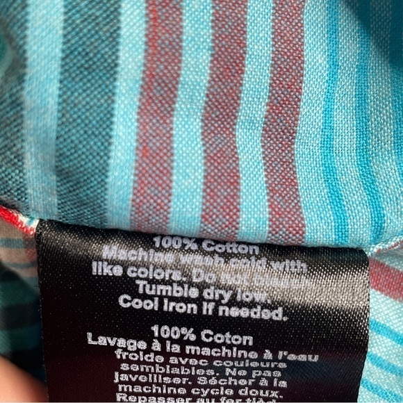 Kavu blue red plaid button down shirt youth large NWT - Picture 7 of 7